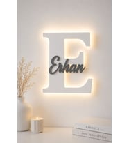 LED Işıklı Kişiye Özel Harf Dekoru Bebek & Çocuk Odası Duvar ve Kapı Süsü