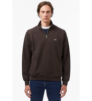 Lacoste Men's Classic Fit Neck Zip Sweatshirt Yarım Fermuarlı Yüksek Yaka Pamuklu Sweatshirt Yeşil