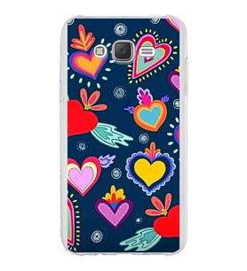 PrintiFy Samsung Galaxy J7 ile Uyumlu 1mm Slim Fit Retro Colors 3 Baskılı Şeffaf  Kılıf