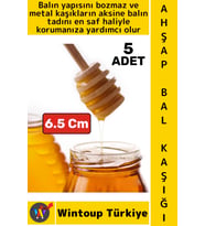 #BalKaşığı Doğal Ahşap Tat Bozmayan Özel Kanallı Tasarım Reçel Pekmez Mini Bal Kaşığı 6.5 Cm 5 Adet