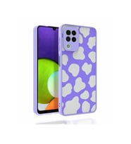 Samsung Galaxy M22 Uyumlu Kılıf Desenli Kamera Korumalı Parlak Zore Nora Kapak (Model 6)