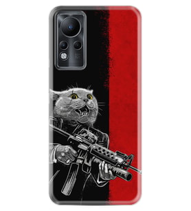 INFINIX Note 11 Pro Note 10 Hot 9 Play Kılıf Desemli Silikon Çılgın Kedi 1674