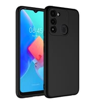 Tecno Spark 8C Kılıf Kamera Korumalı iÇi Süet Dokulu Lansman Tipi Silikon (Siyah)
