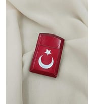 Çakmak Metal Gazlı Doldurulabilir Çakmak Ay Yıldız İşlemeli