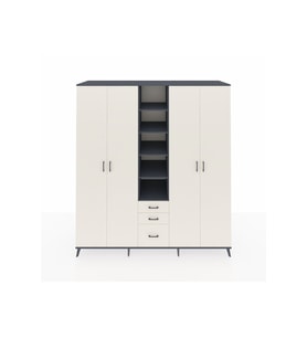 Kronos Dolap 17 Raflı 3 Çekmeceli 4 Kapaklı 220x59x243 Antrasit-Aytaşı/Aytaşı