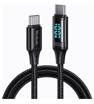 Mcdodo 100W Type C den Type C Dijital Ekran Hızlı Data/şarj Kablo 1.2M Siyah CA-1100