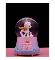 Yavru Unicorn Temalı Işıklı Müzikli Püskürtmeli Büyük Boy Kar Küresi