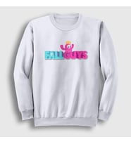 Presmono Unisex Beyaz Logo V2 Oyun Fall Guys Sweatshirt 361200tt
