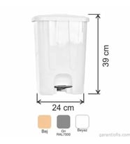 Garanti Metal 7140 Plastik İç Kovalı Köşeli Pedallı Çöp Kovası (17 Litre)
