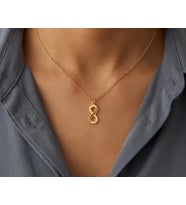 Kişiye Özel Tasarım Sonsuzluk Kolye 925K Gümüş (Gold)