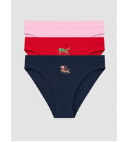 LCW Young Kırmızı Baskılı Bikini Külot 3'lü