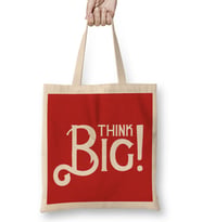 Think Big Slogan Bez Çanta Uzun Saplı