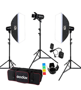 Godox E250 III W/S 3'lü Stüdyo Paraflaş SoftBox Kit (250 Watt)