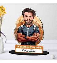 Kişiye Özel Erkek Antrenöre Hediye Karikatürlü Biblo