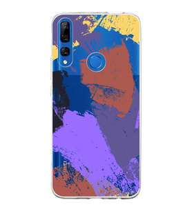 Huawei Y9 Prime 2019 Uyumlu Kapak Brush Stroke Tasarımlı Şeffaf Silikon Kılıf