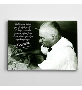 Atatürk Gerçek Kanvas Tablo