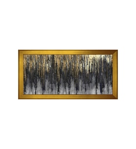 Soyut Şekiller Motifli Kanvas Tablo 50 x 70 cm Gold Çerçeve