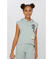 Little Star Kız Çocuk Kapşonlu Yelek (Yeşil)