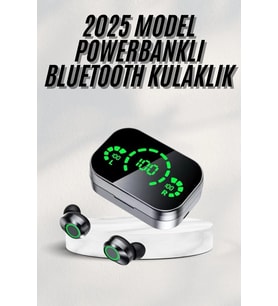 Yeni Nesil Bluetooth Kulaklık Çağrı Cevaplayabilen Dijital Göstergeli Powerbankli