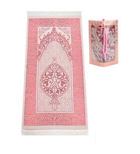 Özel Hediyelik Kutulu Seccadeli Tesbihli Set Pembe