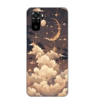 Xiaomi Redmi Note 10 / Note 10S Uyumlu Bulutlar Tasarımlı Şeffaf Telefon Kılıfı