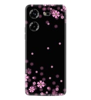 Pova 5 Kılıf Resimli Desenli Baskılı Silikon Black flowers 1391