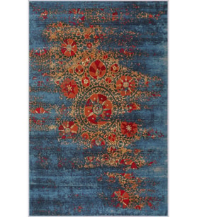 Eliana Home Baskılı, Yıkanabilir Kaymaz Taban Salon Halısı LNA1256 100x150 cm (Mavi)