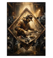 Dj Kabinli Ve Hoparlörlü Müzik Sahnesi Dekoratif Kanvas - Mdf Ahşap Tablo