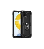 Realme C21 Kılıf Sofya Yüzüklü Silikon Kapak - Siyah