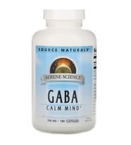 Source Naturals, GA.BA Calm Mind, 750 mg, 180 Capsules.Made ın Usa.