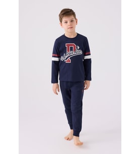 U.S. Polo Assn. 1902 Erkek Çocuk Uzun Kol Manşetli Pijama Takım