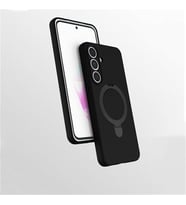 Coverzone Samsung Galaxy S25 FE ile uyumlu K?l?f MagSafe ile uyumlu Z-Samara Kapak Wireless ?arj �zellikli Stand Olabilen Galaxy S25 Fe kilif Siyah