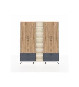 Arges Dolap 13 Raflı 6 Çekmeceli 2 Askılı 220x30x243 Aytaşı-Çam/Antrasit