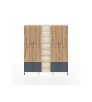 Arges Dolap 13 Raflı 6 Çekmeceli 2 Askılı 220x30x243 Aytaşı-Çam/Antrasit