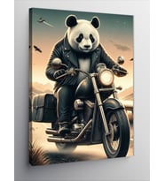 Kanvas Tablo Motorcu Panda