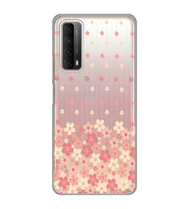 Huawei P Smart 2021 Uyumlu Çiçek Desenli Şeffaf Telefon Kılıfı