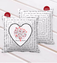 BK Gift Kişiye Özel Sevgililer Günü 100 Dilde Seni Seviyorum Desenli Dekoratif Kırlent Yastık-1 (Beyaz)