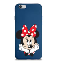 Apple iPhone 6 Uyumlu Lansman Kılıf Minnie Mouse Tasarımlı Altı Kapalı İçi Kadife Kaplı  Kapak (Şeffaf)