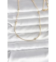CM 14K Gold Renk Yılan Zincirli Damla Topçuk Model 60 cm Kadın Kolye - TJ-BKO10990