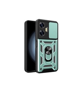 Realme C55 Kılıf Pars Lens Yüzüklü  - Yeşil