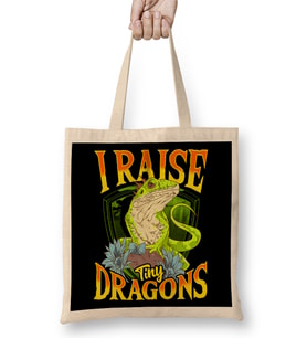 Cute & Funny I Raise Tiny Dinosaurs Reptile Pun Bez Çanta Uzun Saplı