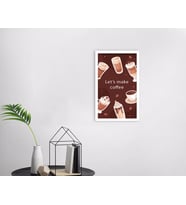 BK Home Coffee Tasarımlı Dekoratif Ahşap Beyaz Çerçeveli Tablo-31