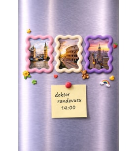 3'lü Set Mini Çerçeve Buzdolabı Magneti (Çok Renkli)