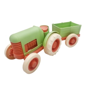 Let's Be Child Römorklu Sürtmeli Plastik Traktör LC-30878 Açık Yeşil-Turuncu
