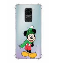 Xiaomi Redmi Note 9 Köşe Korumalı Antişok Kapak Mickey Mouse Tasarımlı Şeffaf  Kılıf
