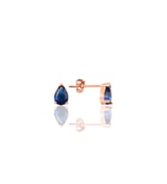 Söğütlü Silver Gümüş rose safir taşlı damla küpe