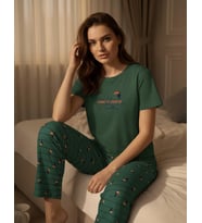 Mihra Kadın Compakt Penye Bisiklet Yaka Kısa Kol İnce Pijama Takımı 90784P - 1 Adet (Petrol)