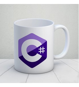 C# Tasarımlı Kupa Bardak (Çok Renkli)