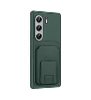 Tecno Camon 40 Pro Kılıf TPU Malzemeli ve Deri Dokulu Şık NexaCard Premium Kapak (Koyu Yeşil)