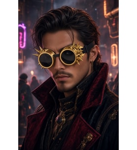 Steampunk Cyberpunk Parti Gözlüğü Altın Halloween Kostüm Festival Retro Fütüristik Gözlük Aksesuarı